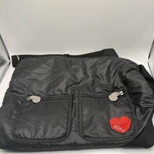 DKNY My NY 90s Lightweight Black Zip Large Messenger Crossbody Bag Streetwear